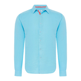 Peter Linen Shirt - Aqua - Le Club Original - Mens Tops