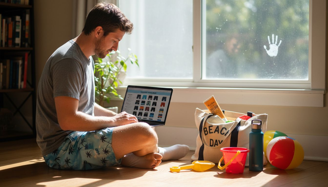 Browsing eco beachwear online from home