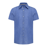 Boys Classic Blue Italian Linen Shirt