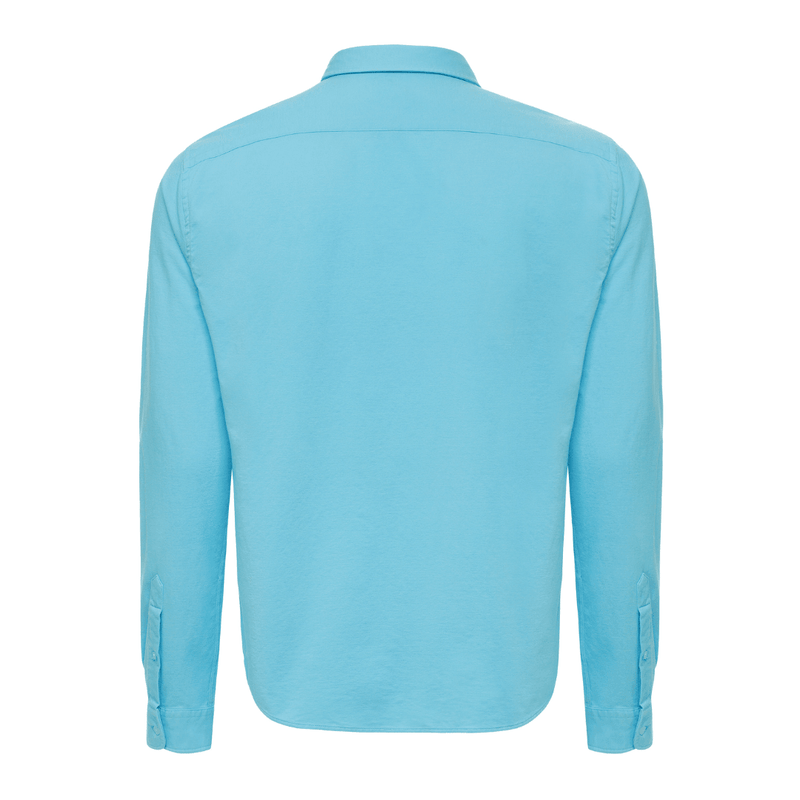 Oxford Cotton Shirt - Aqua - Le Club Original - Mens Tops