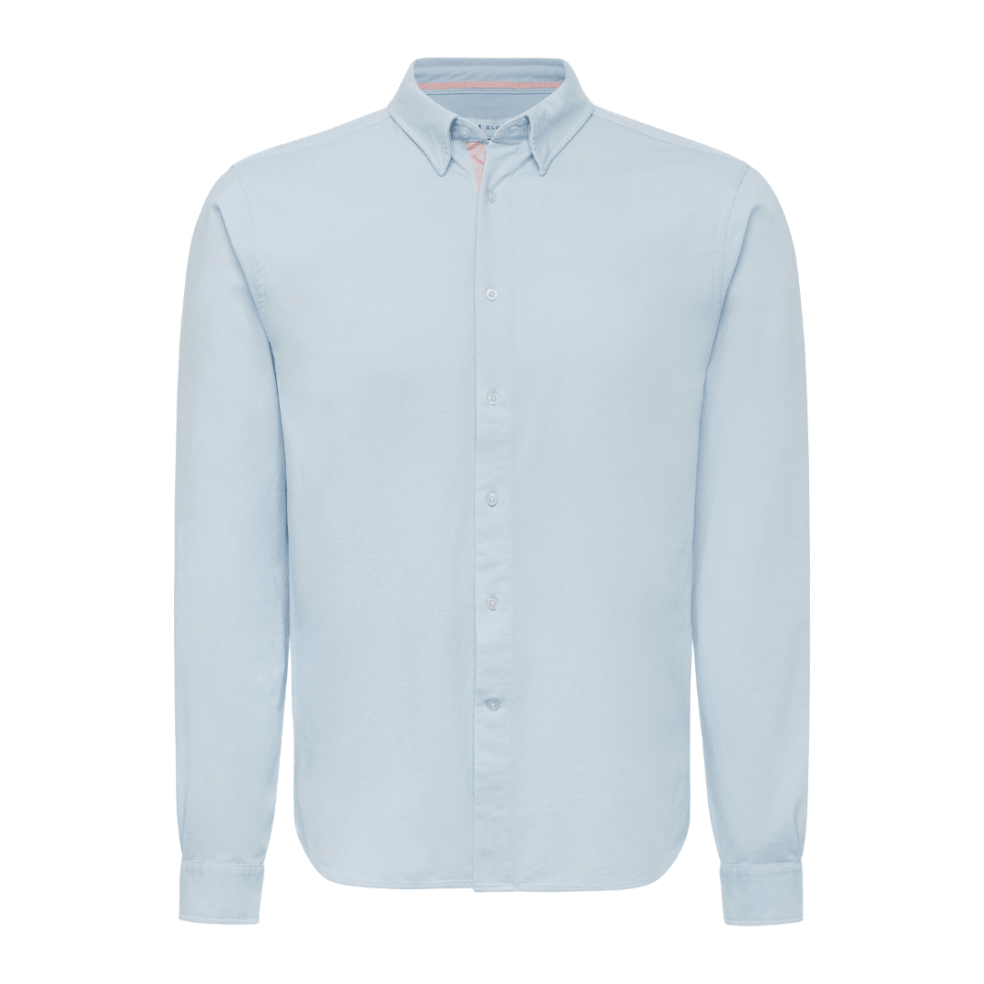 Oxford Cotton Shirt - Sky - Le Club Original - Mens Tops