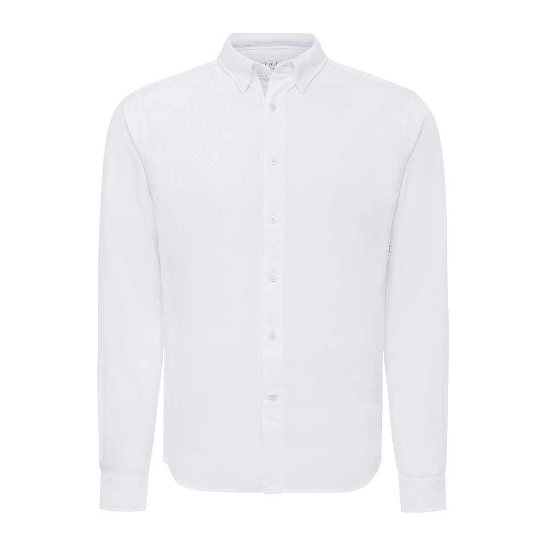 Oxford Cotton Shirt - White - Le Club Original - Mens Tops