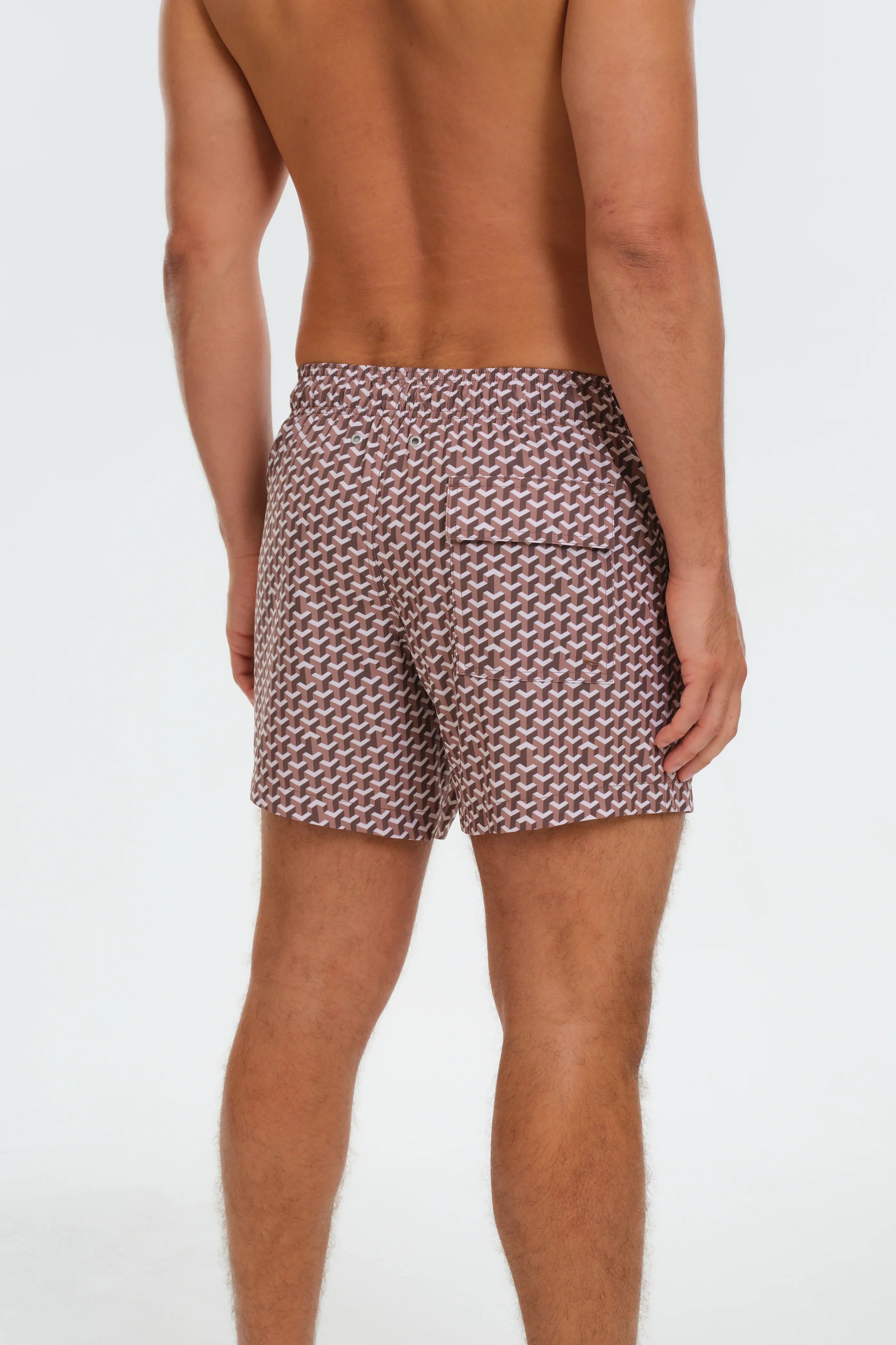 Men wearing Geo Brown back 