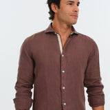 Classic Brown Italian Linen Shirt