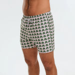 Men wearing Silver Leafs Swim Trunk Front 