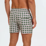 Men wearing Silver Leafs Swim Trunk Back