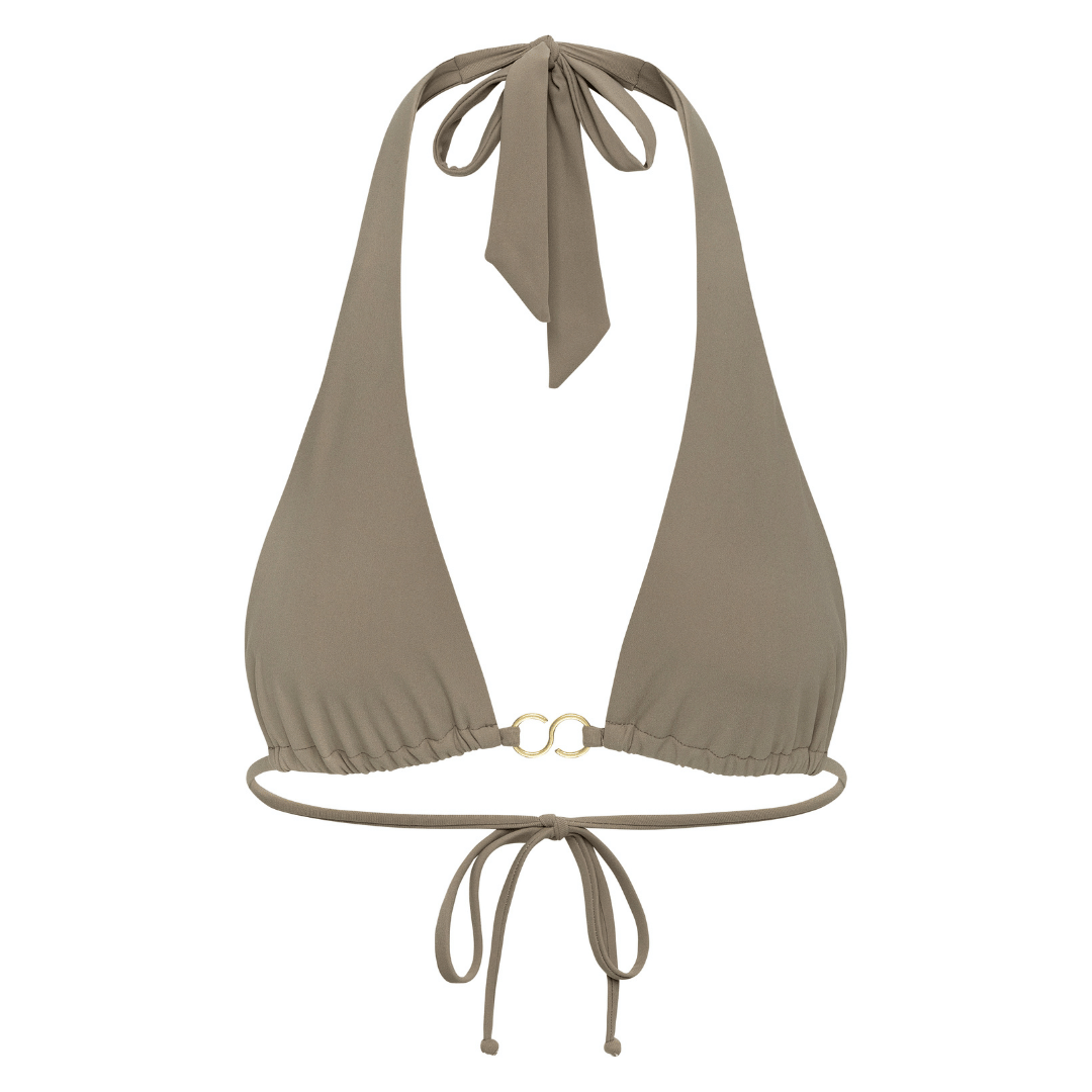 Willow Triangle Slider Bikini Top - Solid Dove - Image 1