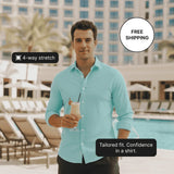 Oxford Cotton Shirt - Aqua