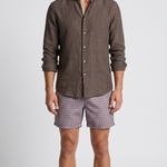 Man wearing Linen Brown shirt by Le Club Original