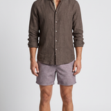 Man wearing Linen Brown shirt by Le Club Original