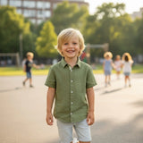 Peter Linen Boys Shirt Army Green