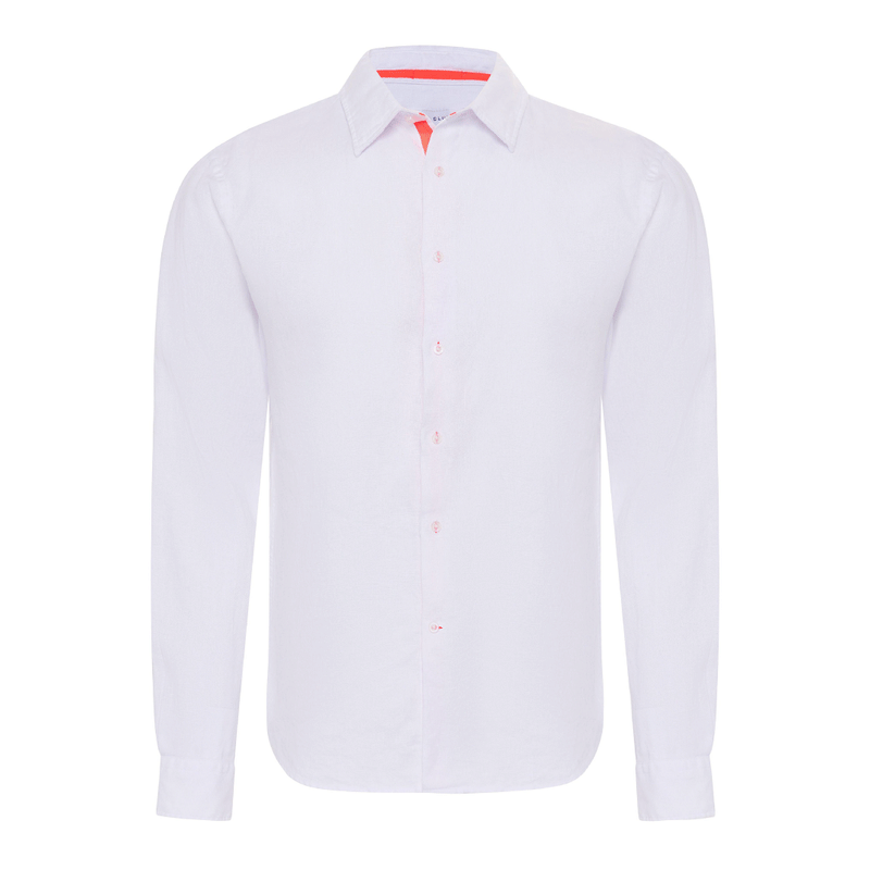 Peter Linen Shirt - White - Le Club Original - Mens Tops